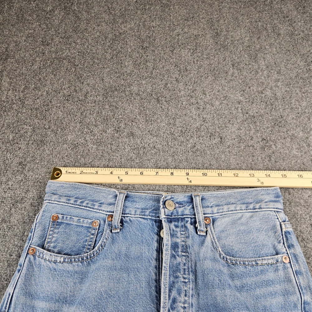 GAP Denim Boyfriend Mid Rise Jeans Light Wash Blue Button Fly Raw Hem Size 26 2 - Picture 5 of 11